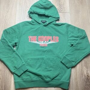 The Kooples Paris Organic Cotton Pullover Hoodie Green Men's M Hooded